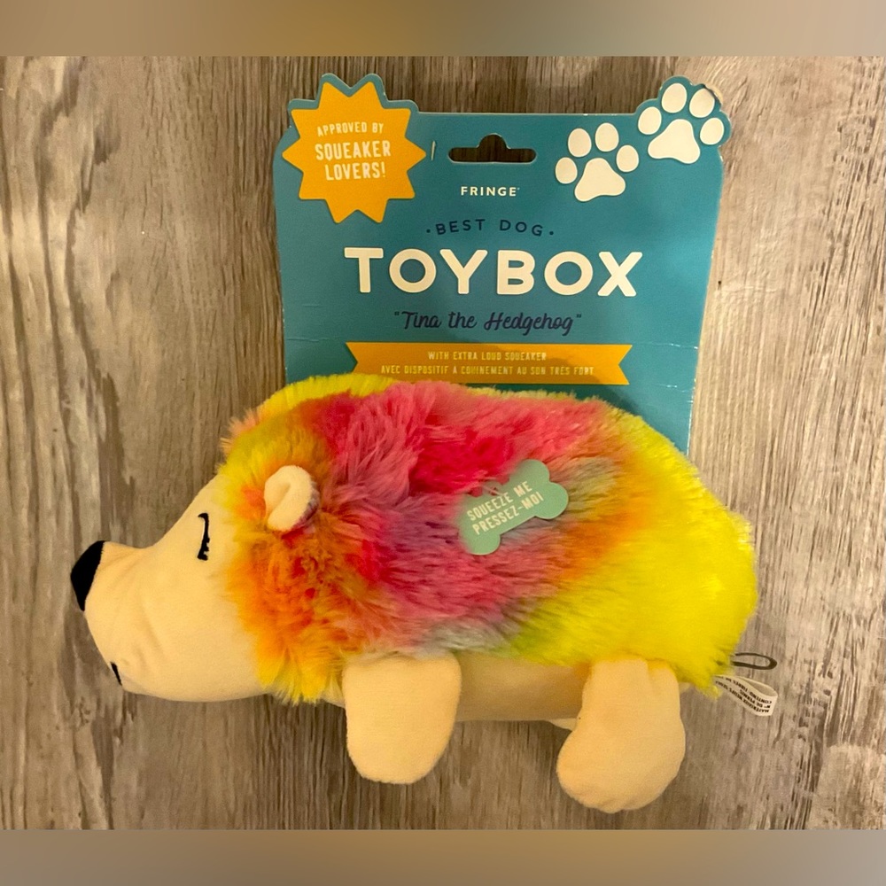 🔥HP🔥Rainbow Hedgehog Plush Toy Squeaker for dogs🐶